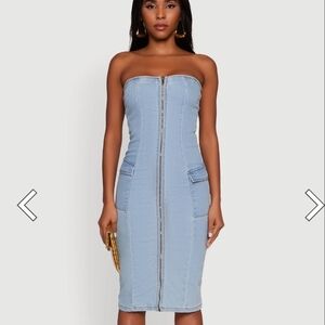 Strapless Denim Dress